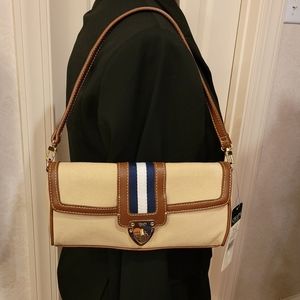 Vintage Ralph Lauren Chaps South Hampton Khaki Blue White Stripe Purse New